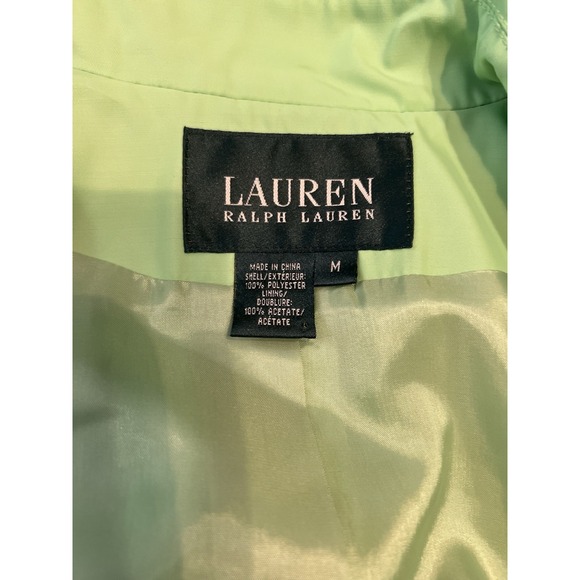 Lauren Ralph Lauren Womens Lime Green Size Medium Trench Coat - Picture 6 of 7